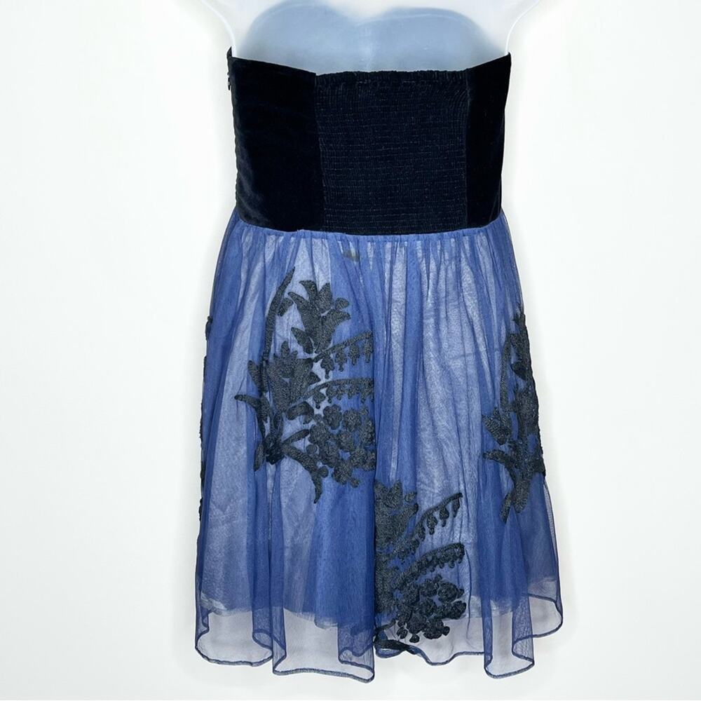 ANTHROPOLOGIE Floreat Belle of the Ball Velvet Tulle Dress Size 6 Party - Picture 3 of 6